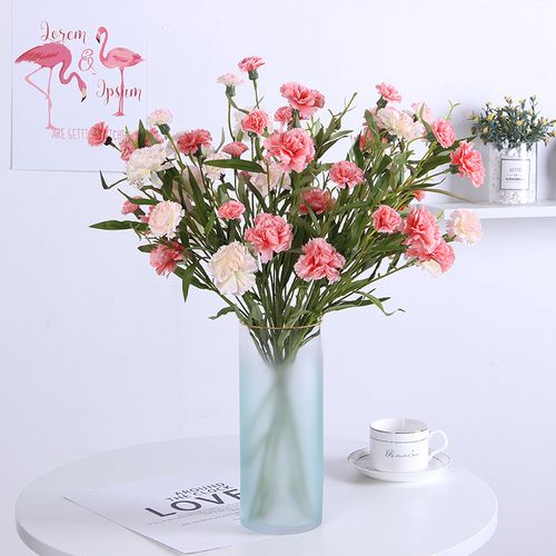 单支仿真花康乃馨小清新花艺花束绢花落地假花装饰花