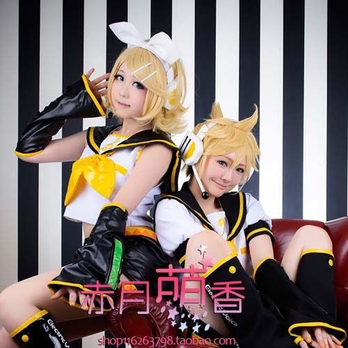 现货v家镜音双子姐姐镜音铃rin镜音弟弟len镜音连cosplay假发