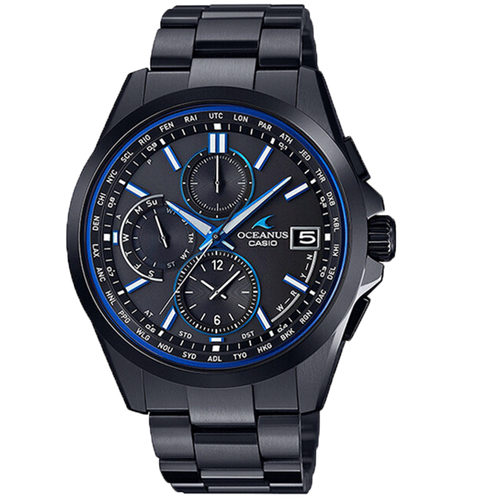 卡西欧 casio oceanus 海神系列商务光动能六局电波钛合金男士手表