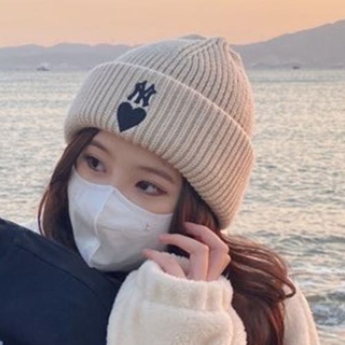 mlb帽子la小标针织帽毛线帽绒帽男女款纽约洋基米色冷帽3abnm0916