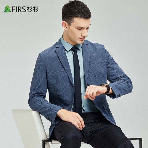 【格纹肌理】杉杉男装西服男2022春季新款商务休闲上班正装西装