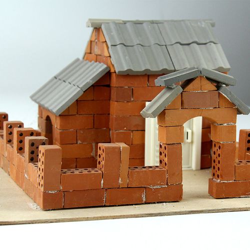 仿真迷你砖块小小泥瓦匠盖房子玩具儿童益智手工制作diy建筑模型