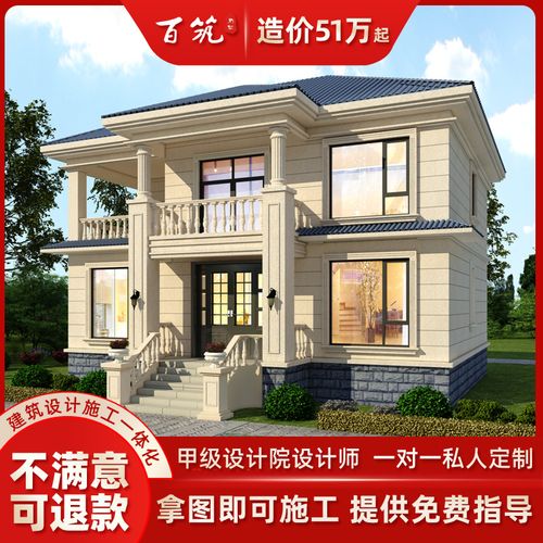 农村楼房二层简欧别墅设计图两层带阳台新款网红自建房小洋房全套