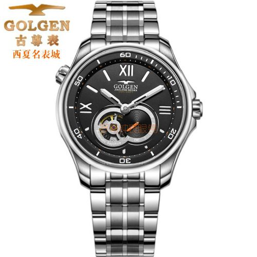 新款golgen古尊手表6143男表精钢防水包邮机械表自动国产腕表运动