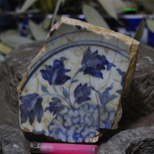 【祖传】包老保真元代元青花老瓷片罐底苏麻离青国产料老瓷片古玩