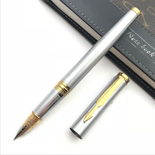 库存老钢笔上海书乐2375全钢大包尖双色中细笔尖美工笔练字钢笔