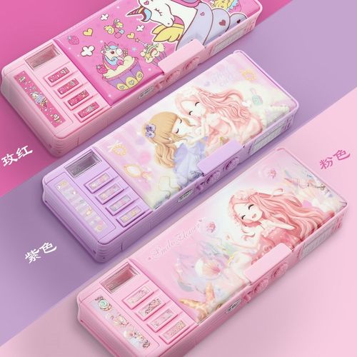 香彩花花姑娘文具盒女孩版大容量笔盒女小学生幼儿园可爱女童铅笔