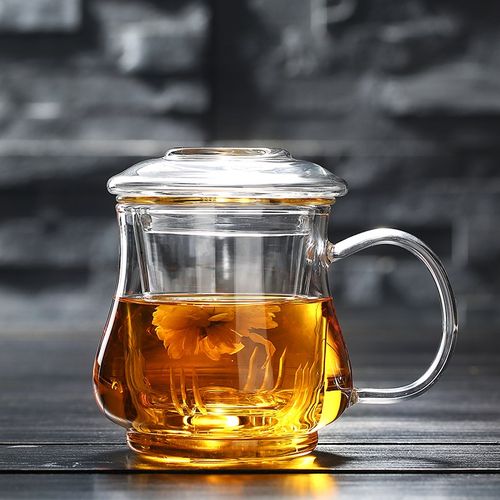容量玻璃杯耐热玻璃壶女士过滤泡茶杯茶水分f离 简约