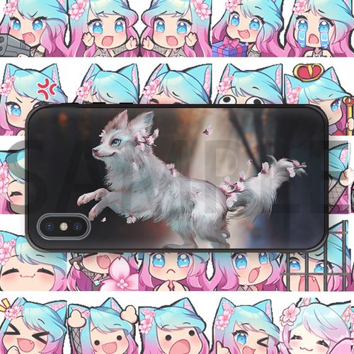 silvervale樱花狼灵粉蓝色头发狐狸狼qq群表情包周边苹果手机壳套