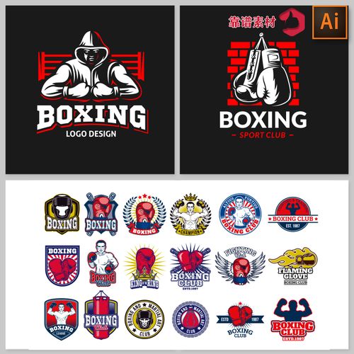拳击拳馆拳套武术ui图标logo矢量设计素材