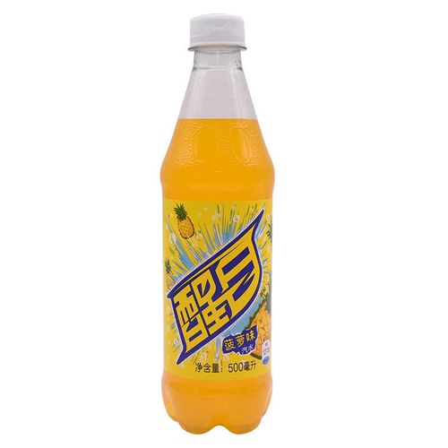醒目 碳酸汽水饮料 500ml*5瓶 苹果/水蜜桃/菠萝味儿时味道 菠萝味-5