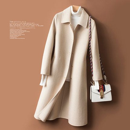 双面呢子大衣女2021秋冬新款羊毛呢外套中长款高端双面羊绒大衣女