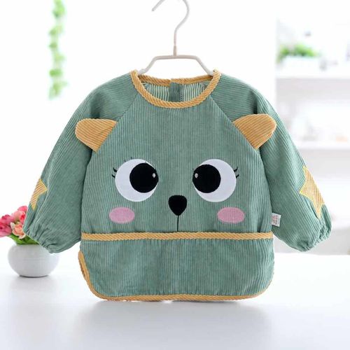 宝宝罩衣防水秋冬灯芯绒反穿衣倒挂儿童护衣吃饭衣饭兜男女婴幼儿