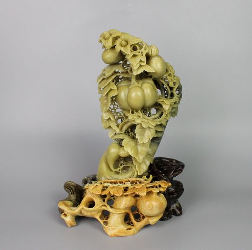 天然封门青田石雕刻摆件金南瓜果实累万蔬菜精致美纯手工艺品推荐