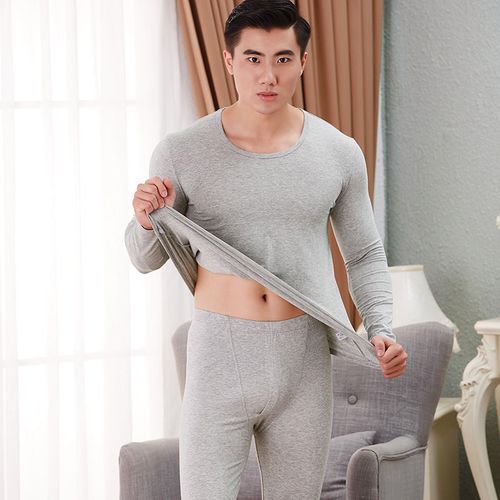 男士纯棉薄款贴身内衣秋衣秋裤套装男中青年老年打底保暖内衣套装