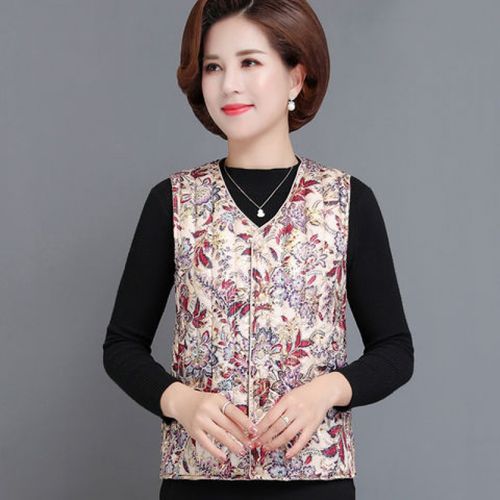 中老年女装内穿羽绒马甲妈妈贴身老人防寒秋冬季女士加绒百搭背心棉