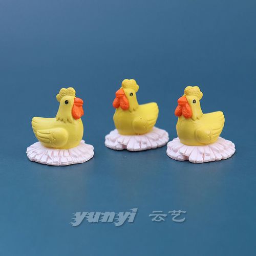 仿真q萌可爱小母鸡 微缩迷你动物模型微景观办手办玩偶工艺品摆件