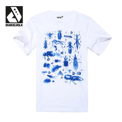 dunkelvolk/达克沃 潮牌个性手绘涂鸦t恤男昆虫图案