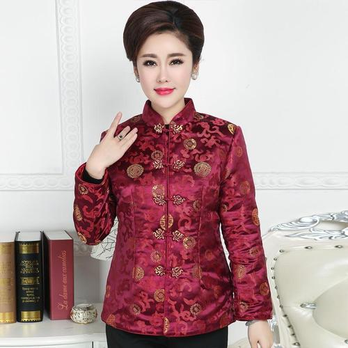 女装新款喜庆中年唐装秋冬女士老年女式唐装棉袄奶奶外套