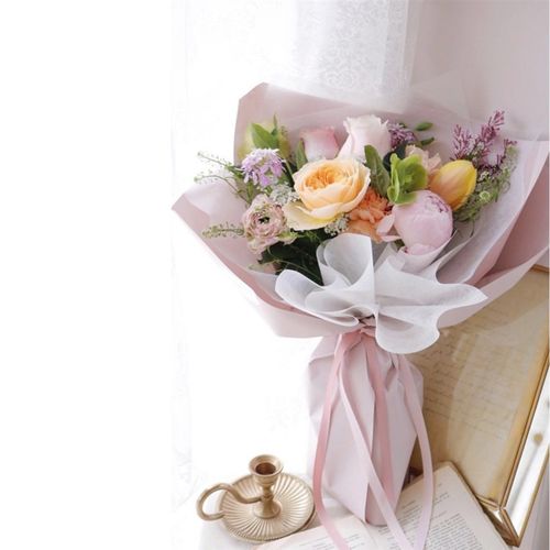 鲜花包装材料糖色纸花束包装防水柔光纸韩式小花束包