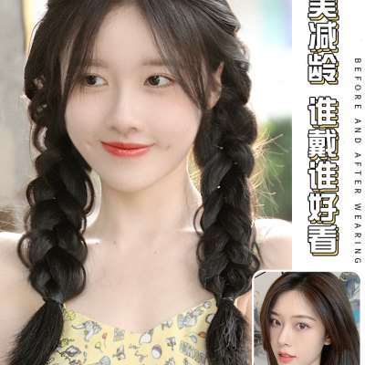 假发辫子女马尾俏皮可爱双马尾辫网红辣妹专属麻花辫自然假马尾辫