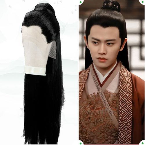 古装男士假发套逼真耐用汉服长直发仙侠黑色头发表演