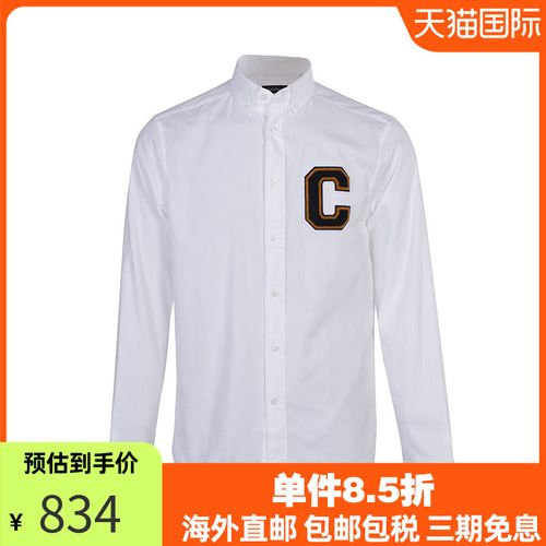 calvin klein/卡尔文克雷恩ck男装衬衣 男士休闲大c字母长袖衬衫