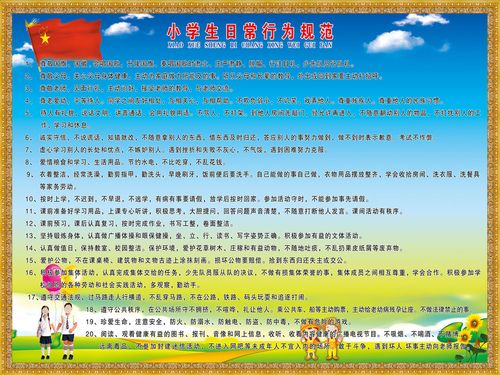 562海报印制海报展板素材637小学生日常行为规范