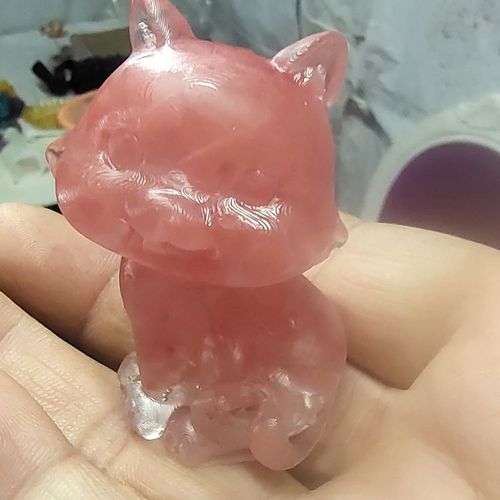 北欧精灵天然水晶猫滴胶成品摆件摆台外贸热销公仔桌面装饰