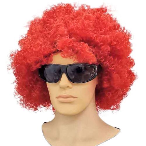 超大爆炸头假发男女通用舞台舞会演出搞笑表演摇滚假发套 醉酒红色