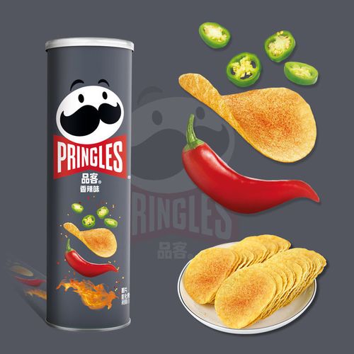pringles品客薯片劲爆辣系列「香辣味」罐装110g装