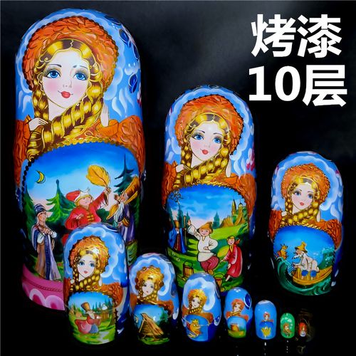 俄罗斯套娃烤漆大号10层正品特色纯手工木制手工艺品创意礼品a1