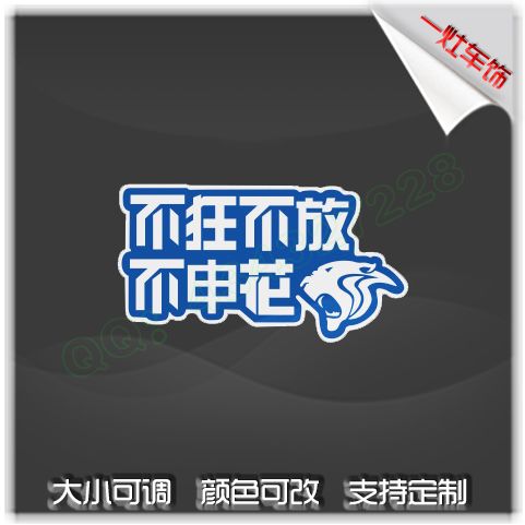 上海申花队 不狂不放不申花 汽车贴纸 反光车贴 定制