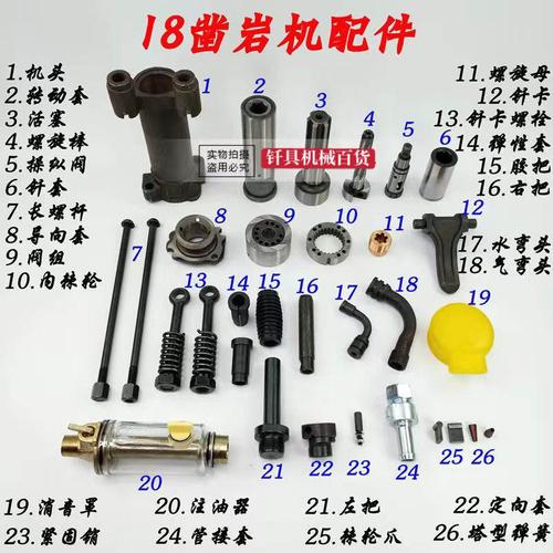 开山yo18气动凿岩机配件各个部位零件气腿式风钻机钻头钻杆转动套