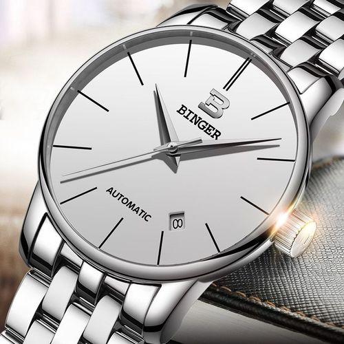 进口机芯瑞士宾格手表男高档机械表全自动镂空简约新概念手表超薄