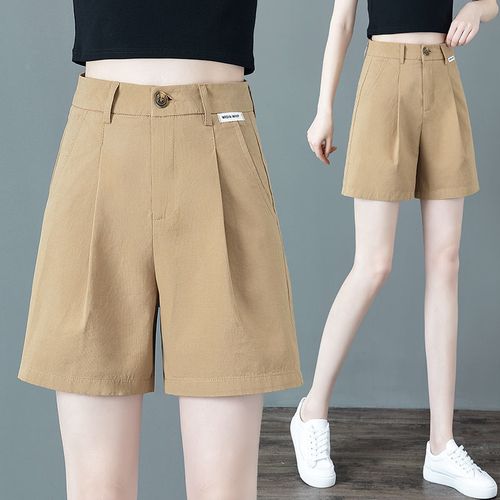 大码女装短裤女夏mm胖宽松五分裤薄款高腰显瘦纯棉阔腿裤休闲中裤