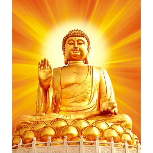 金身如来佛像画挂画释迦牟尼佛像画像图片立体水晶版画 a3 (30x42)