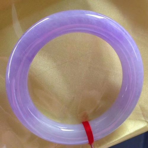 缅甸天然a货珠宝翡翠老坑高冰种紫罗兰翡翠圆条玉镯子帝王紫福镯