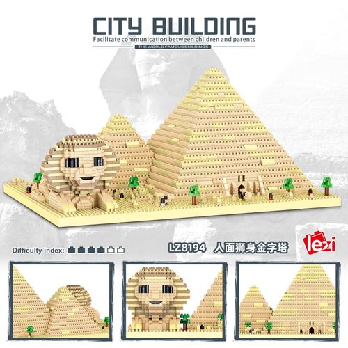 (lego)乐高埃及金字塔积木同款微颗粒建筑街景狮身人面像拼装玩具