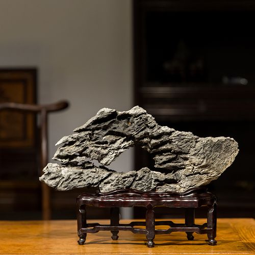 清代英石卧云文房赏石奇石老摆件书房观赏石古玩古董收藏老物件