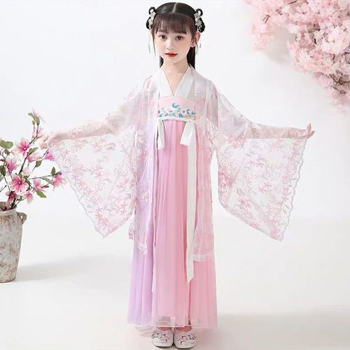汉服女童春樱超仙古风连衣裙春夏装齐胸襦裙古装衣服