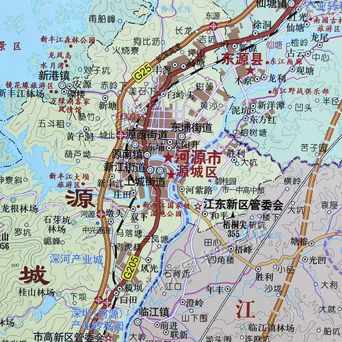 广东省河源市地图挂图 1.6*1.14米