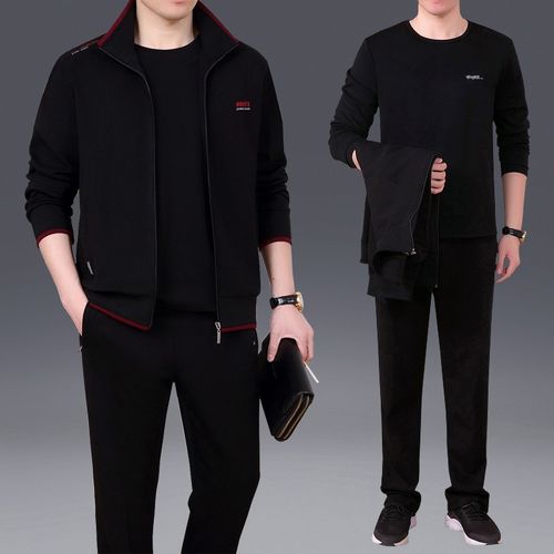 qianhgz轻奢品牌秋冬季运动套装男商务加绒加厚运动服