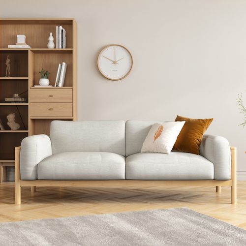 实木沙发日式小户型客厅家具原木北欧风格简约现代三人沙发两人位