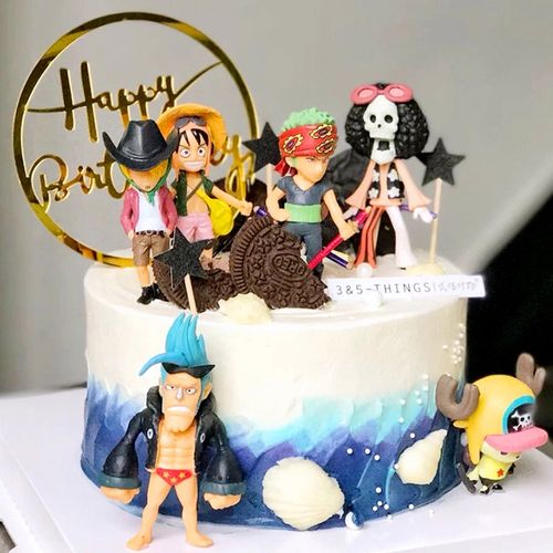 网红动漫海贼王生日蛋糕全国同城配送儿童卡通定制路飞索隆乔巴山治