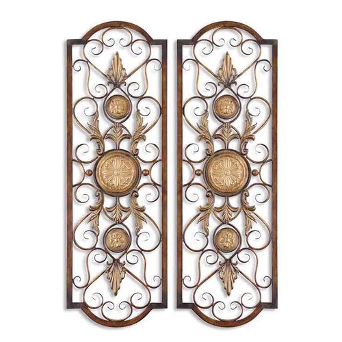 uttermost欧式铁艺双门挂饰品豪华轻奢客厅卧室玄关装饰墙13475