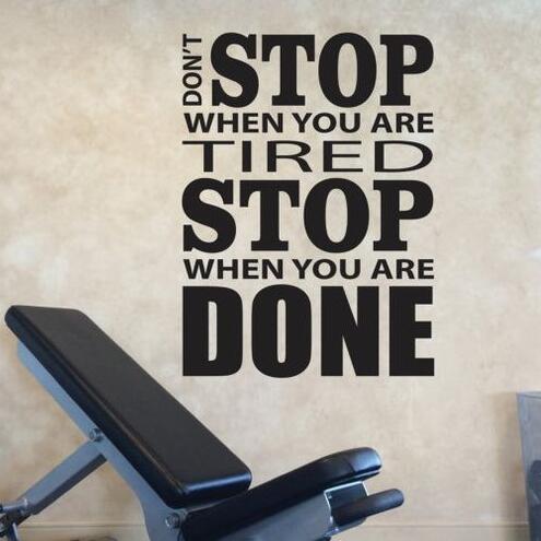 健身房墙贴激励字母因为装饰画包邮简约客厅卧室哑铃玻璃贴纸贴包