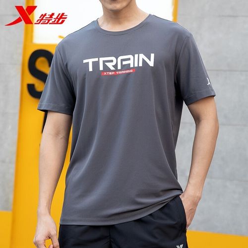 特步t恤男短袖男装2021夏季款半袖夏装休闲跑步健身轻薄透气运动上衣
