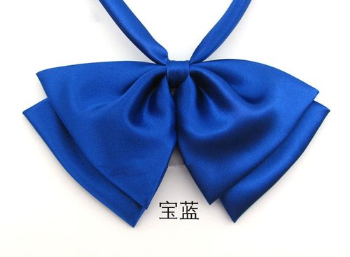 韩版蝴蝶领结六公分红橙黄墨绿青黑白宝蓝女款双层光面纯色织领花