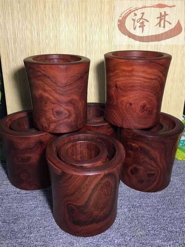 品质红木笔筒澳洲小叶紫檀笔筒血檀笔筒整料不拼补带鬼眼一图一物